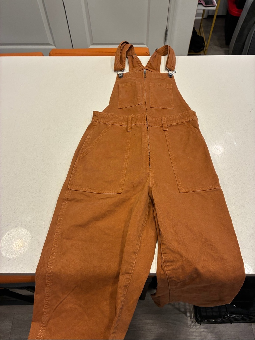 Abercrombie & Fitch Brown Denim Wide-Leg Overall One-Piece Women’s XS